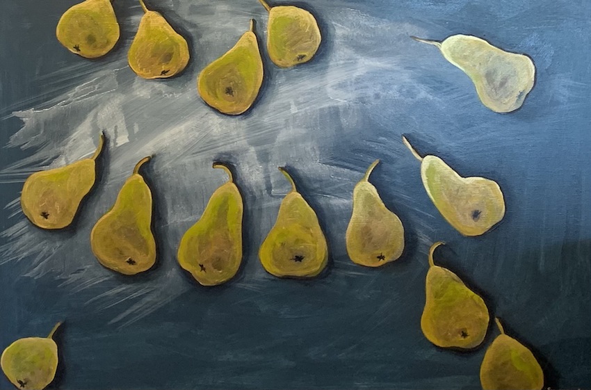 S Izard | Its all gone Pear shaped | Pears in the Sky II | McATamney Gallery and Design Store | Geraldine NZ